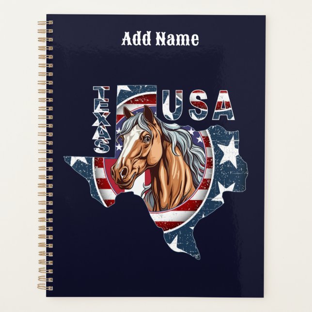 Texas State Outline USA Horse (Devant)