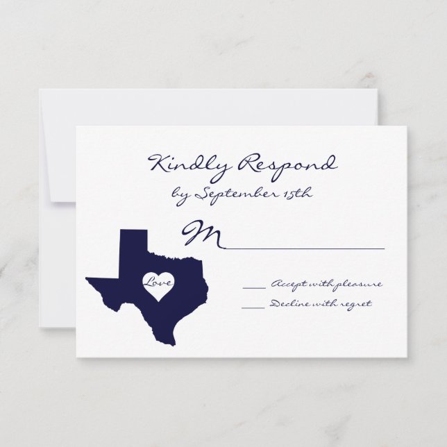 Texas Thème Marine Mariage Cartes RSVP (Devant)