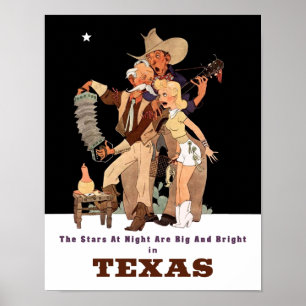 Texas travel poster
