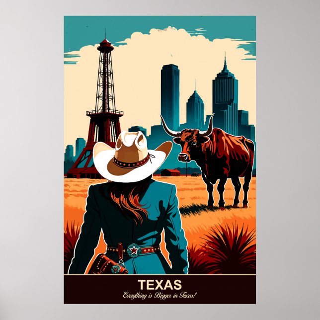 Texas Travel : Tout est plus grand poster de voyag (Devant)