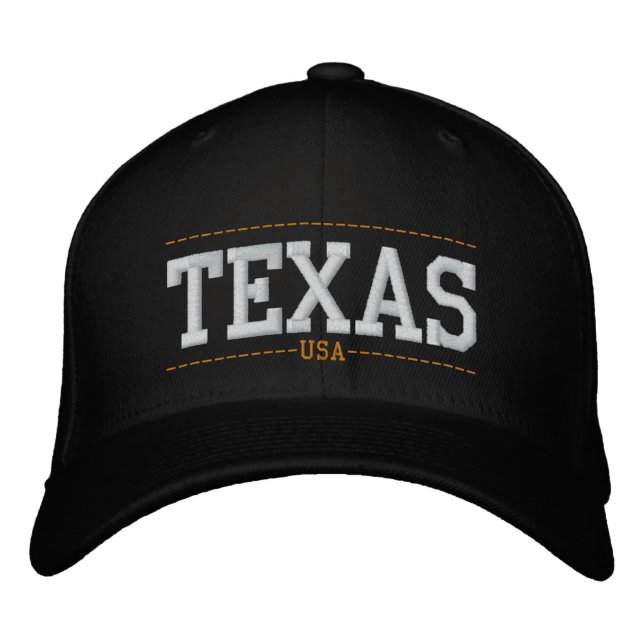 Texas USA Brodés Casquettes Zip (Devant)