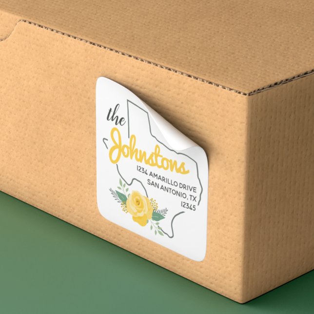 Texas Yellow Rose Family Étiquette de adresse (Créateur téléchargé)