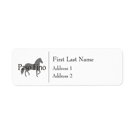Texte 1 de silhouette de Paso Fino Étiquette D'adresse Retour