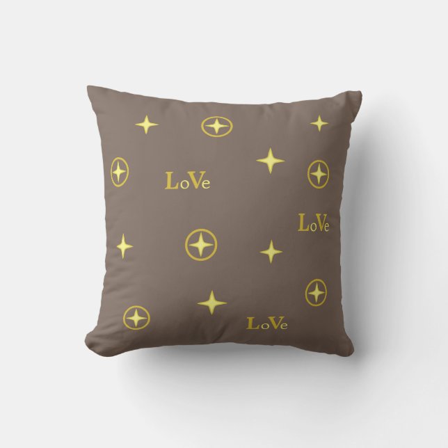 Texte Amour Doré et Étoiles sur Coussin de Lanceme (Recto)