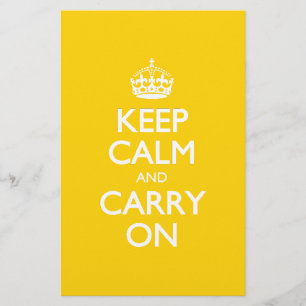 Texte blanc sur Vivid Jaune : Gardez le calme et c