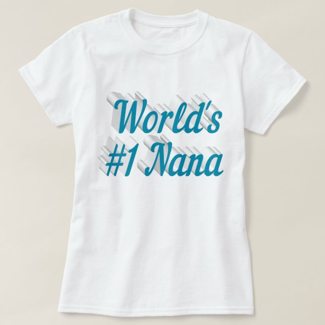 Texte bleu ciel Nana T-shirt (Design devant)