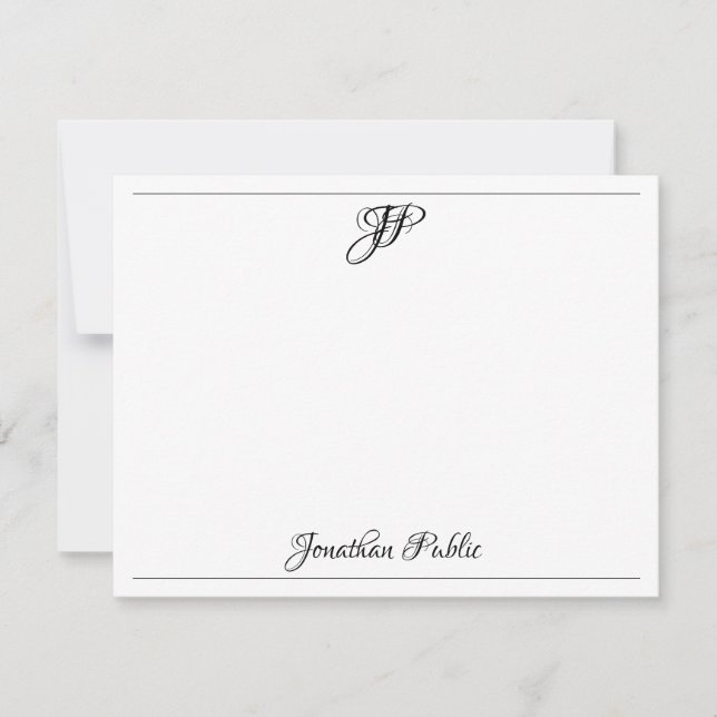 Texte calqué classique Monogramme Modèle Noir (Devant)