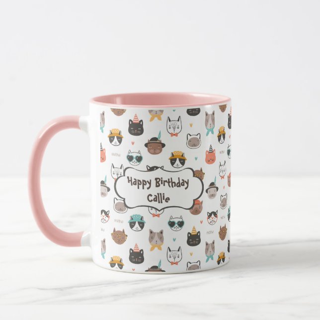 Texte d'anniversaire personnalisable sur Mug avec  (Gauche)