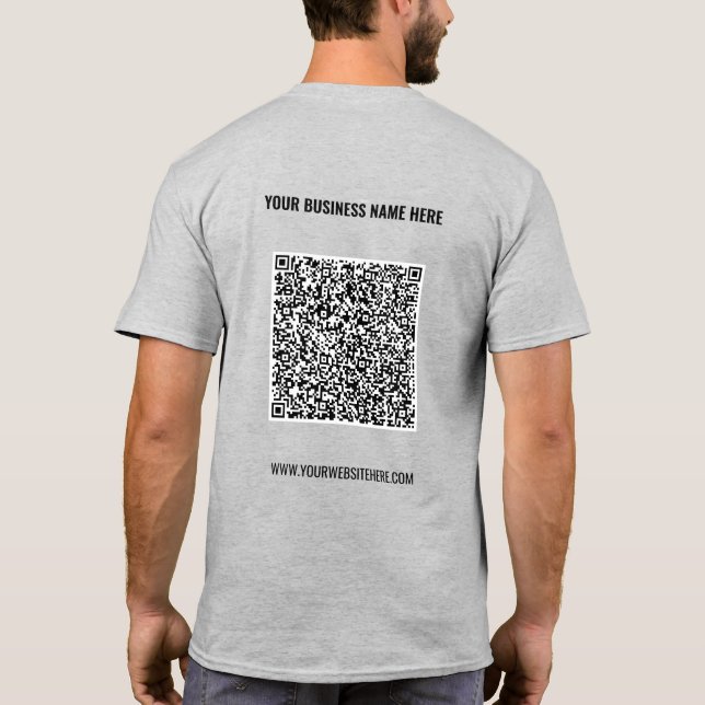 Texte de code QR personnalisé Modèle de T-Shirt po (Dos)