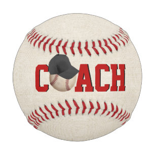 Texte de l'entraîneur de baseball avec balle et Ca