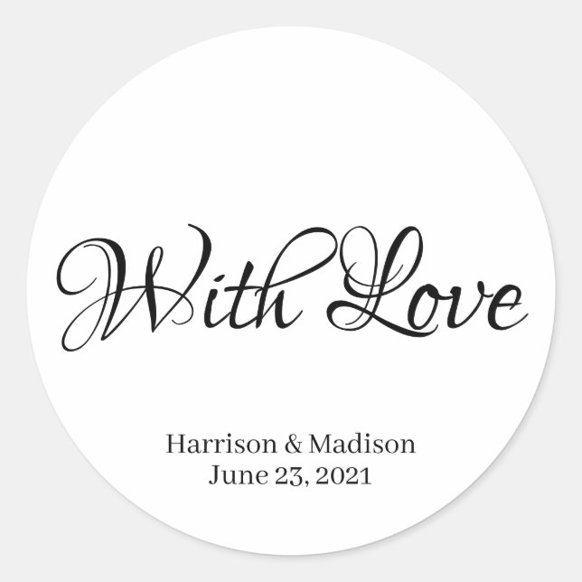 Texte de script personnalisé Mariage étiquette cad (Devant)