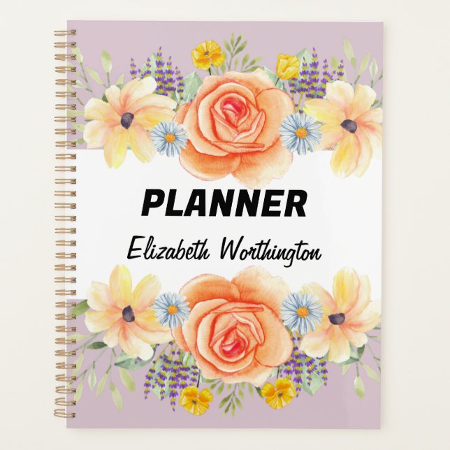 Texte de typographie de l'aquarelle rose florale (Devant)