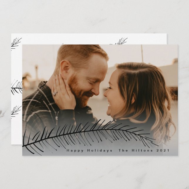 Texte de vacances moderne Fermer Carte photo (Devant / Derrière)