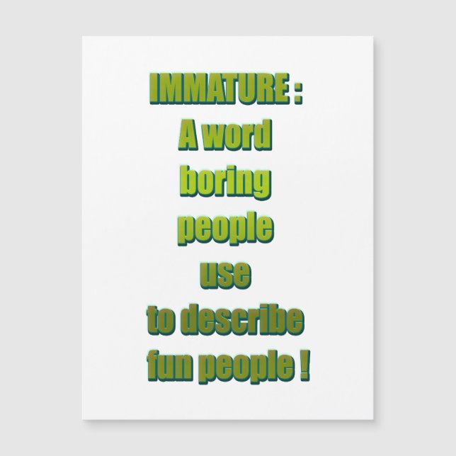 Texte drôle non mûr (Devant)