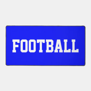 Texte FOOTBALL blanc sportif gras sur fond bleu ro