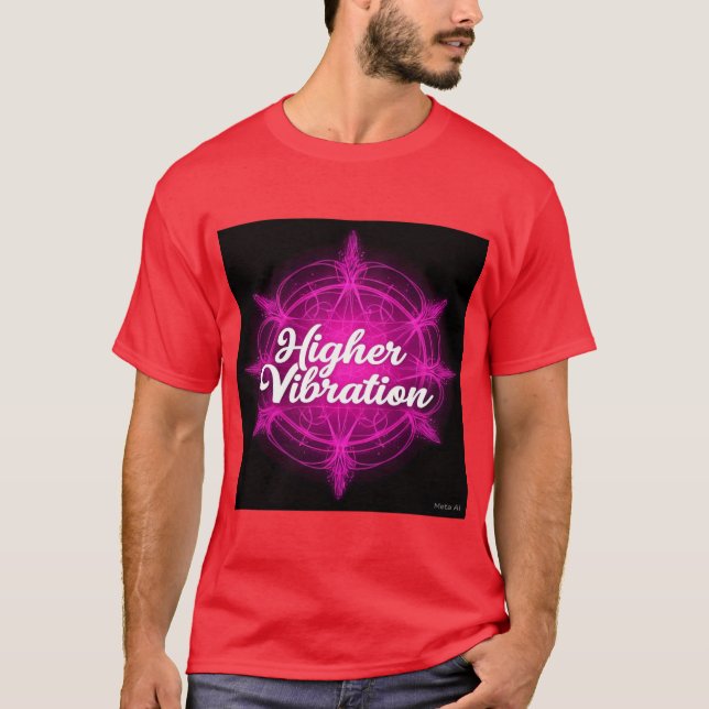 Texte "Haute Vibration" Design de T-shirt élégant (Devant)