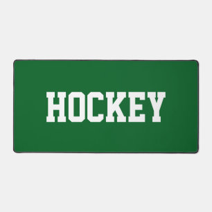 Texte HOCKEY blanc gras sur fond vert forêt athlét