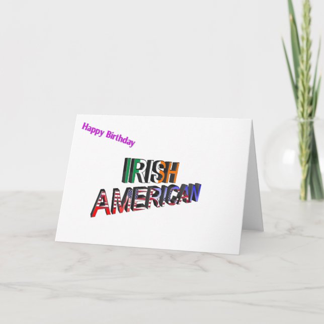 Texte irlandais-américain pour carte de voeux d'an (Devant)