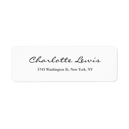 Texte lisible noir et blanc de plaine élégante de étiquette d’adresse retour