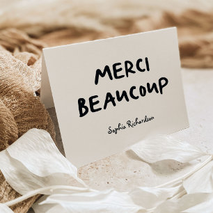 Texte manuscrit en français tendance   Merci Beauc