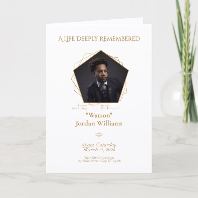 Texte Marron-Miel Fond Blanc Programme Bifolio (Devant)