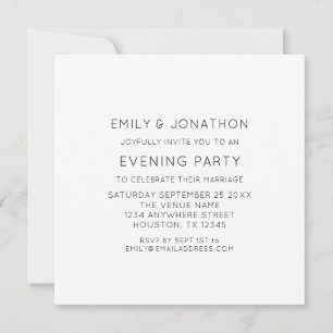 Texte minimaliste seulement Mariage Invitation de