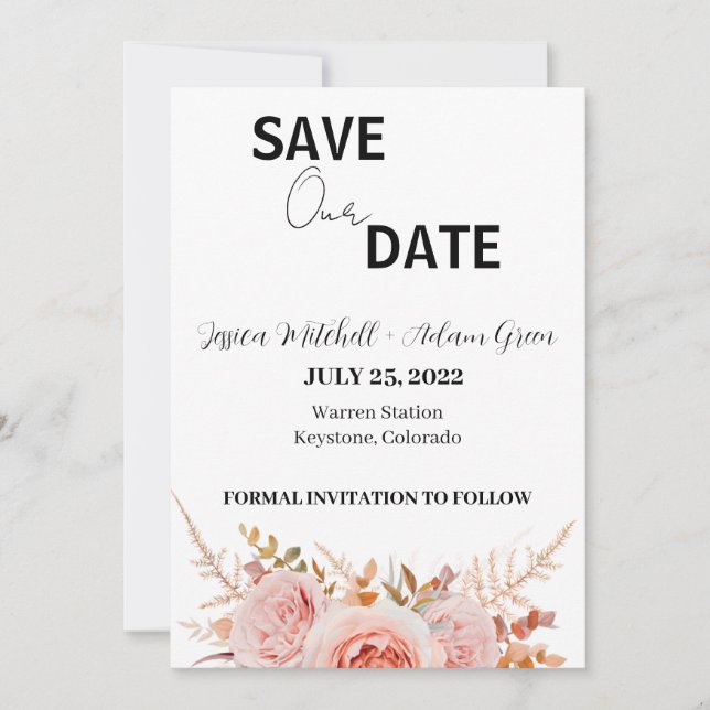 Texte moderne 2 Enregistrer la date Invitation (Devant)