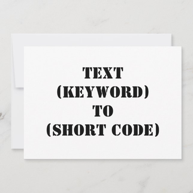 TEXTE (MOT-CLÉ) À (CODE COURT) (Devant)