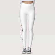 Texte Noir Sur Leggings Blancs