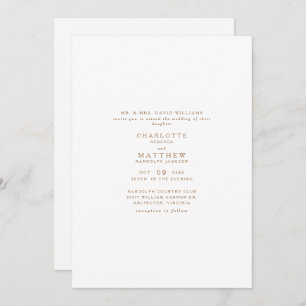 Texte Or simple Faire-part de mariage blanc