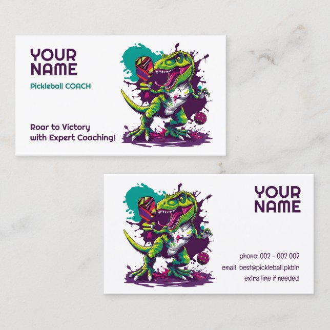 Texte personnalisé avec le Carte de visite t-rex d (Devant / Derrière)