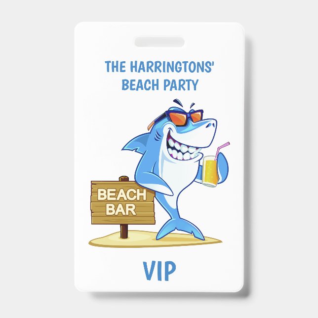 Texte personnalisé Badges de Beach Party (Face)