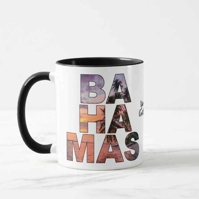 Texte personnalisé BAHAMAS tasses (Gauche)