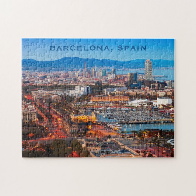 Texte personnalisé BARCELONA photo puzzle (Horizontal)