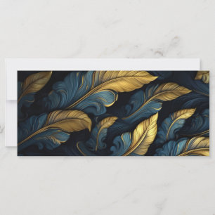 Texte personnalisé bleu - Feuilles d'or