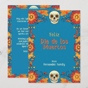 💀 texte personnalisé Blue Eternal Blossoms carte