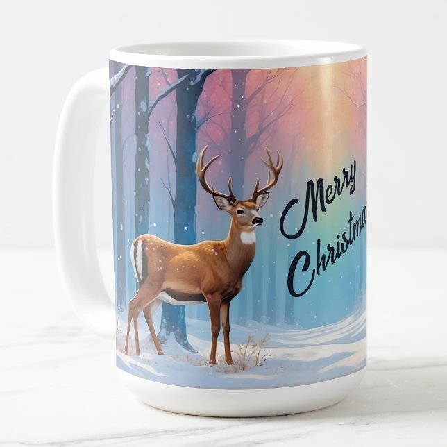 Texte Personnalisé Cerf De Mug De Noël Dans Une Fo (Créateur téléchargé)
