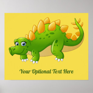 Texte personnalisé Dinosaur affiche couleur