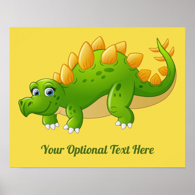 Texte personnalisé Dinosaur affiche couleur (Devant)