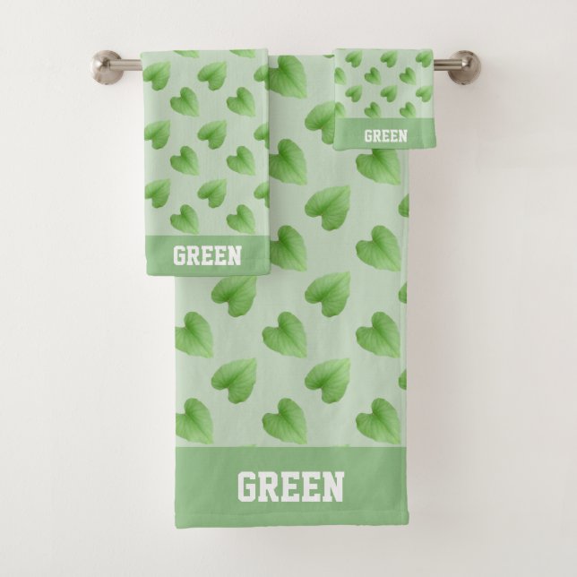Texte personnalisé et feuilles sur fond vert clair (En situation)