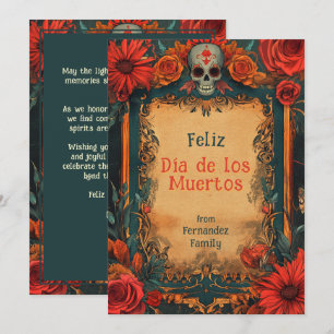 💀 texte personnalisé Fleurs éternelles carte de v