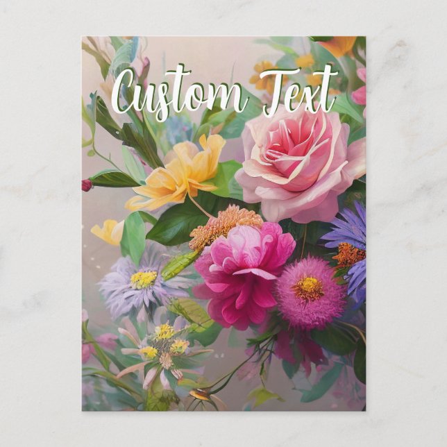 Texte personnalisé Fleurs mixtes 8 fleurs Modèle (Devant)