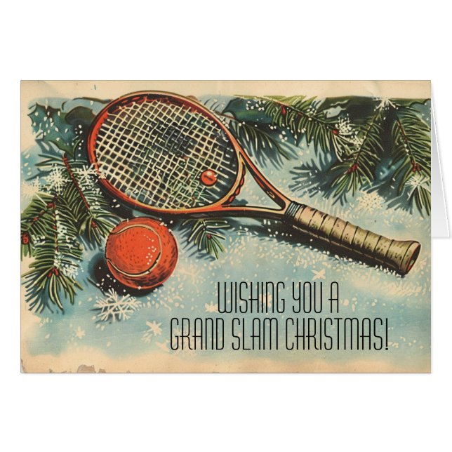 🎾 🎄 Texte personnalisé, GRAND SLAM NOËL ! (Devant horizontal)