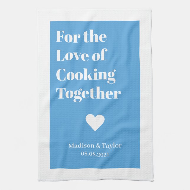 Texte personnalisé LOVE cuisine serviette (Vertical)