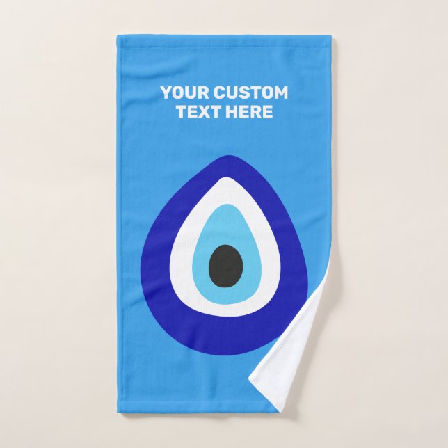 Texte personnalisé Mal Eye Nazar Amulet (Serviette à main)