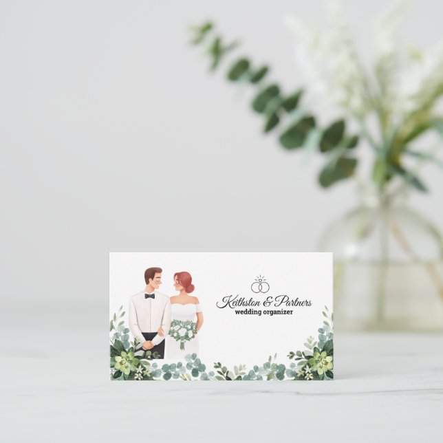 Texte personnalisé Moderne Floral mariage Carte de (Debout devant)
