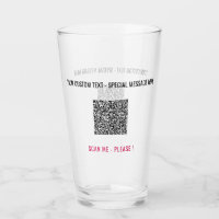 Texte personnalisé personnalisé et verre de code Q