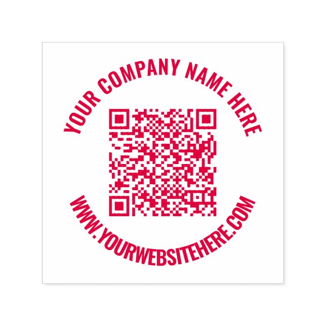 Texte personnalisé pour code QR - Tampon encreur p (Design)