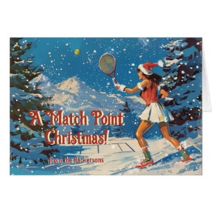 🎾 🎄 texte personnalisé, rétro Tennis Snowy Sert