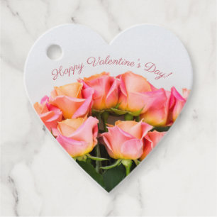 Texte personnalisé Roses - étiquettes cadeau / fav